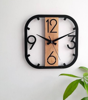 ساعت دیواری مدرن مدل چوب و فلز کد SD02