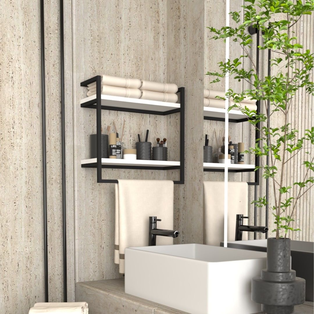 استند فلزی جای حوله سرویس بهداشتی کد SH31042