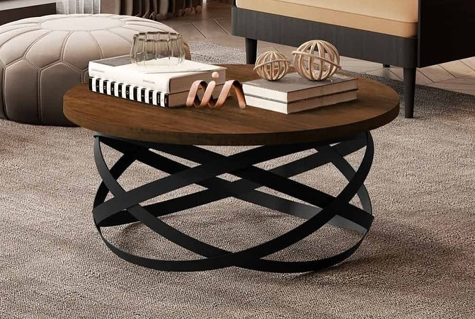 میز جلو مبلی مدرن چوب و فلز کد MB22