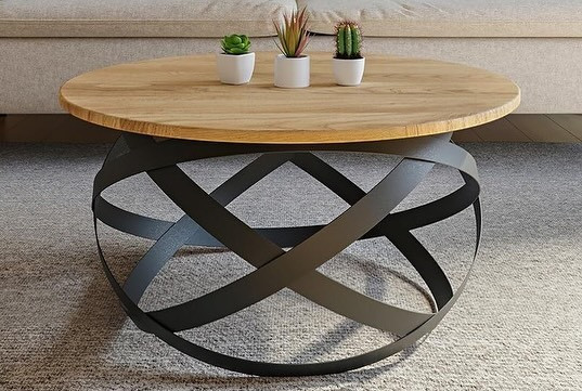 میز جلو مبلی مدرن چوب و فلز کد MB22